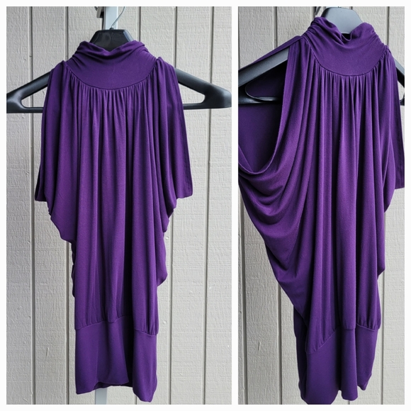 Kenar Tops - Kenar Top | EUC Drapy Blouse Ruched Mock Neck | Women's S |